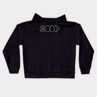 GOD>EVERYTHING (White logo) Kids Hoodie